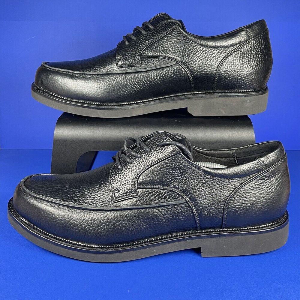 Apex Men's Size 14 WIDE - Black Moc Toe Oxford Dress Shoe Lexington - LT900M